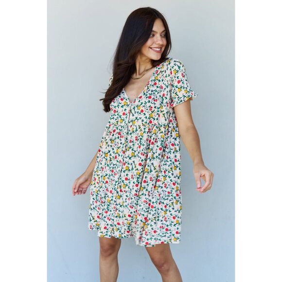 Follow Me V-Neck Ruffle Sleeve Floral Dress - Picture 4 of 11